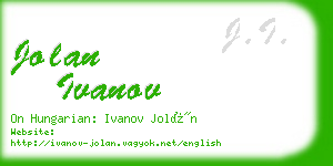 jolan ivanov business card